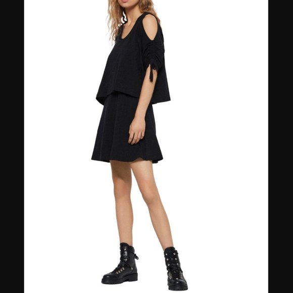 All Saints Harper Tee Dress Cold Shoulder Small - Picture 1 of 7